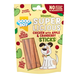 Load image into Gallery viewer, Goodboy Super Licious Chicken with Apple &amp; Cranberry Sticks Natural Dog Treat
