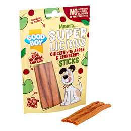 Load image into Gallery viewer, Goodboy Super Licious Chicken with Apple &amp; Cranberry Sticks Natural Dog Treat
