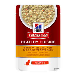 Load image into Gallery viewer, Hill’s Science Plan Healthy Cuisine Adult Stew With Chicken &amp; Added Vegetables Cat Wet Food Pouches
