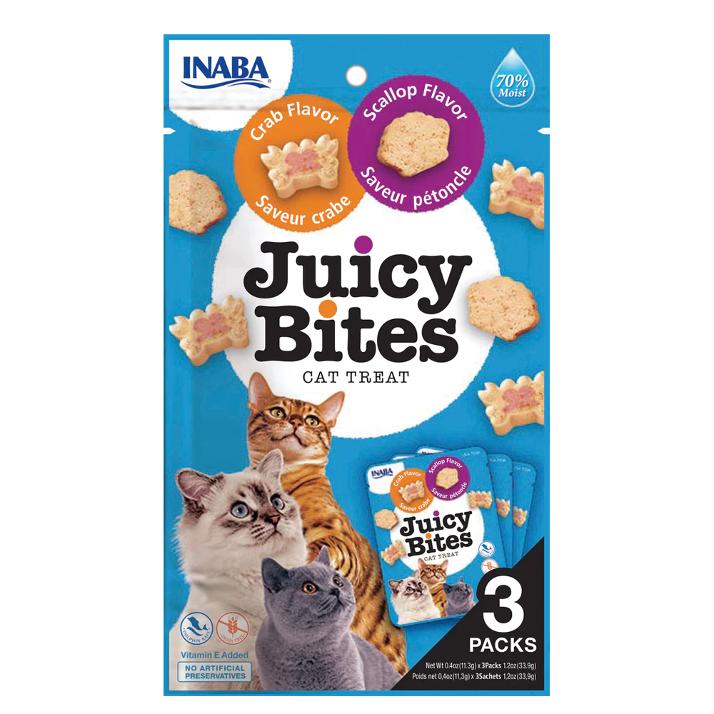 Inaba Juicy Bites Scallop & Crab Flavor Cat Treats