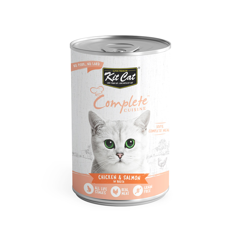 Kit Cat Complete Cuisine Chicken & Salmon In Broth Wet Cat Food The