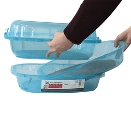 Load image into Gallery viewer, M-PETS Alexandria Cat Litter Tray Blue
