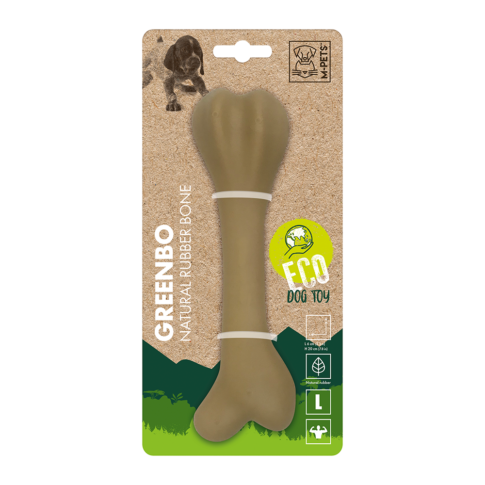 M-PETS Greenbo Natural Rubber Bone Dog Toy