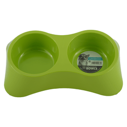 Load image into Gallery viewer, M-PETS Melamine Double Bowl Green
