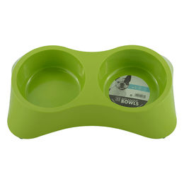 Load image into Gallery viewer, M-PETS Melamine Double Bowl Green
