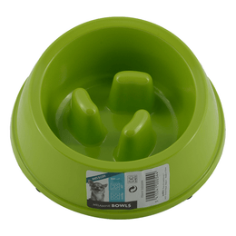 Load image into Gallery viewer, M-PETS Melamine High Back Slow Down Bowl Green
