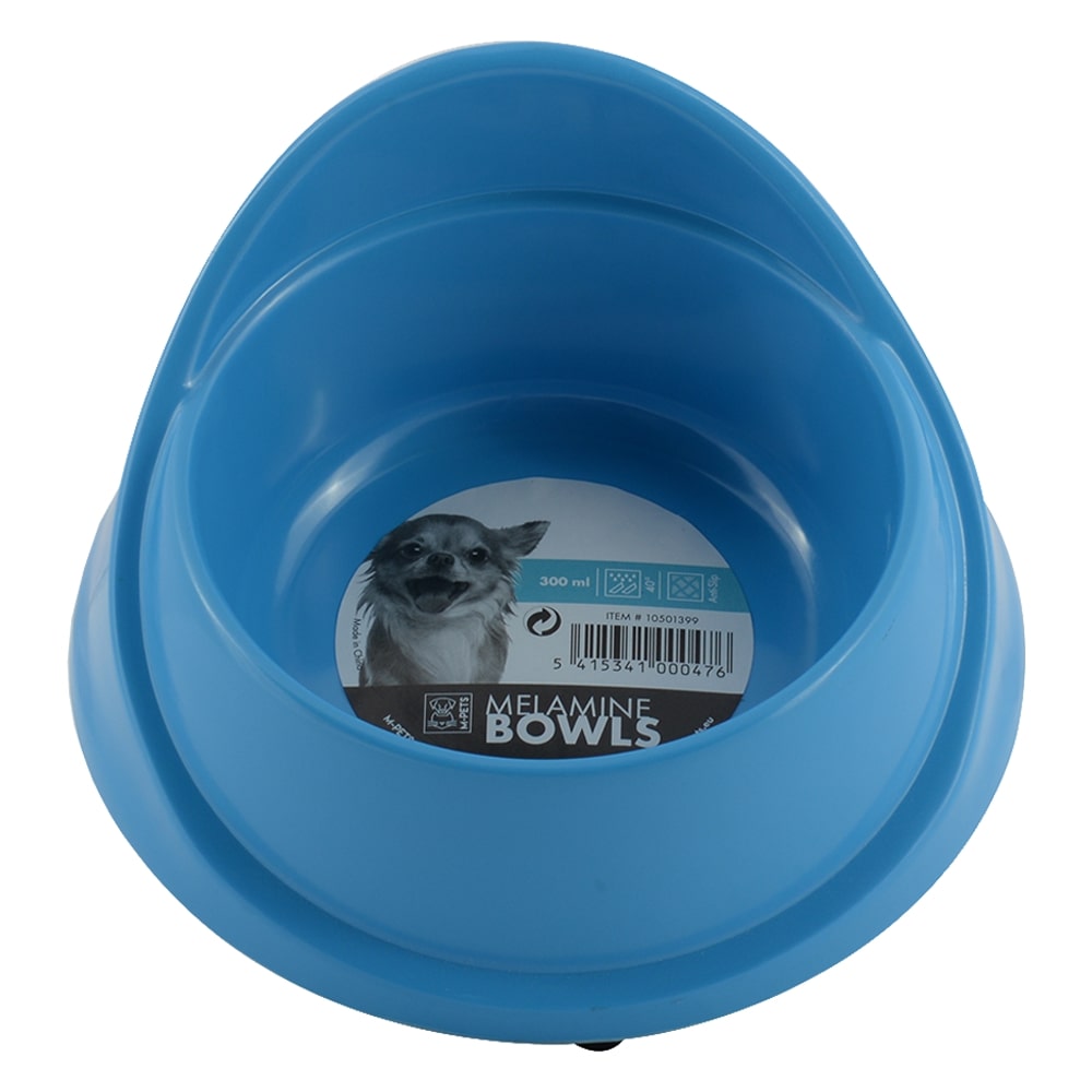 M-PETS Melamine Single Fashion Bowl Blue