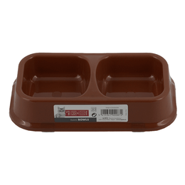 Load image into Gallery viewer, M-PETS Plastic Double Bowl Brown
