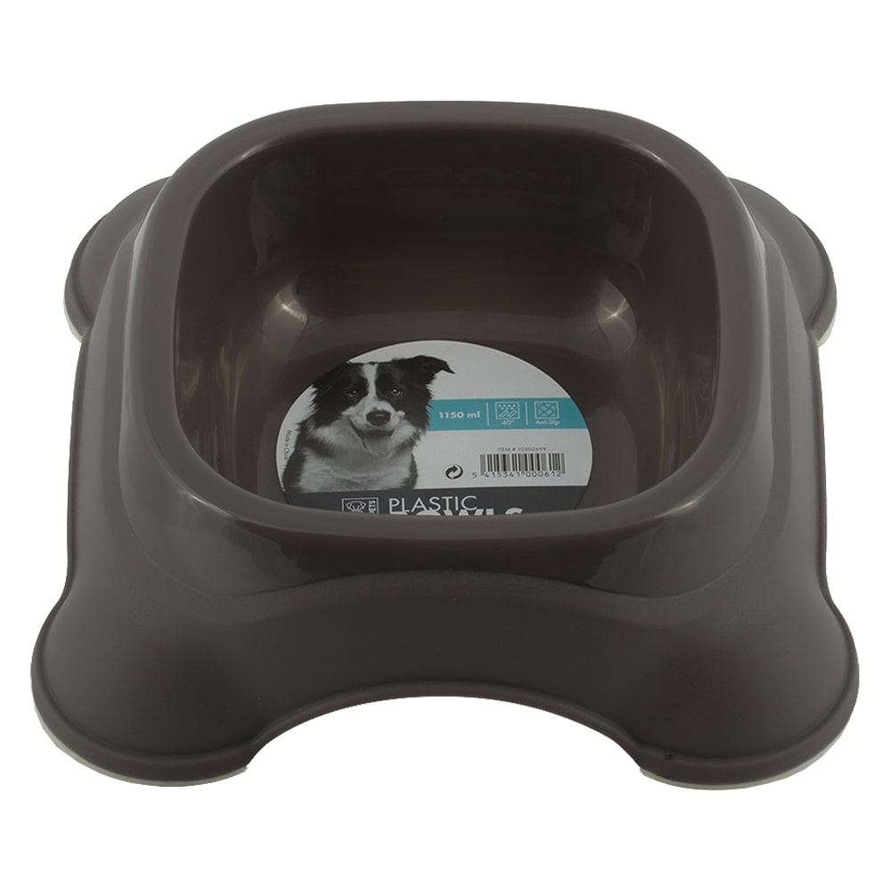 M-PETS Plastic Single Bowl Grey