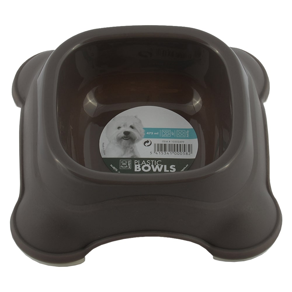 M-PETS Plastic Single Bowl Grey