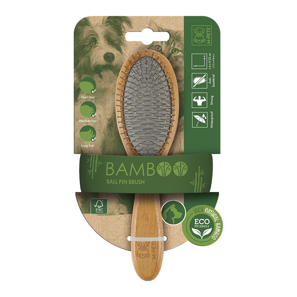 M-PETS Bamboo Ball Pin Brush