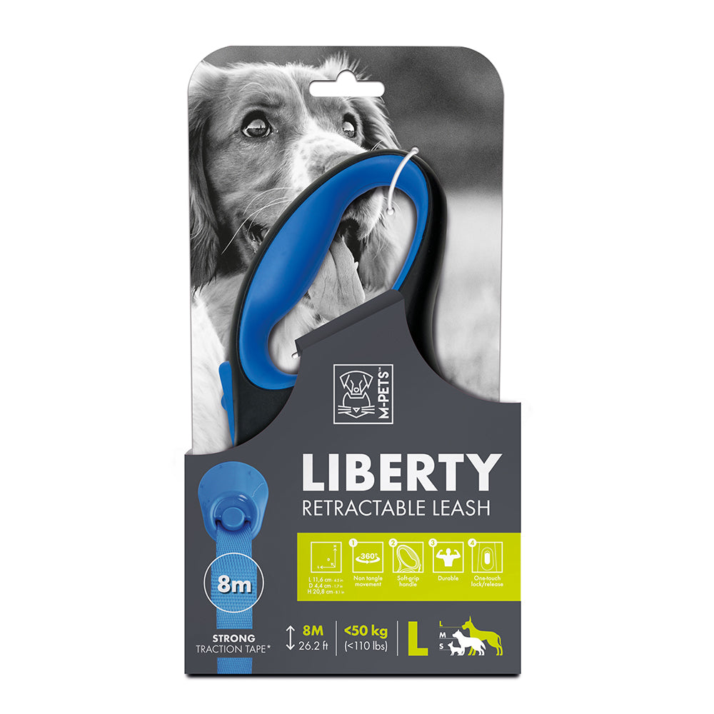 M-Pets Liberty Dog Retractable Leash Blue