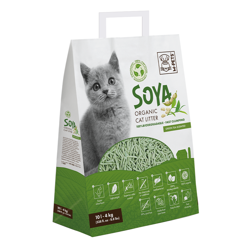 M PETS Soya Organic Cat Litter Green Tea Scented 100 Biodegradable