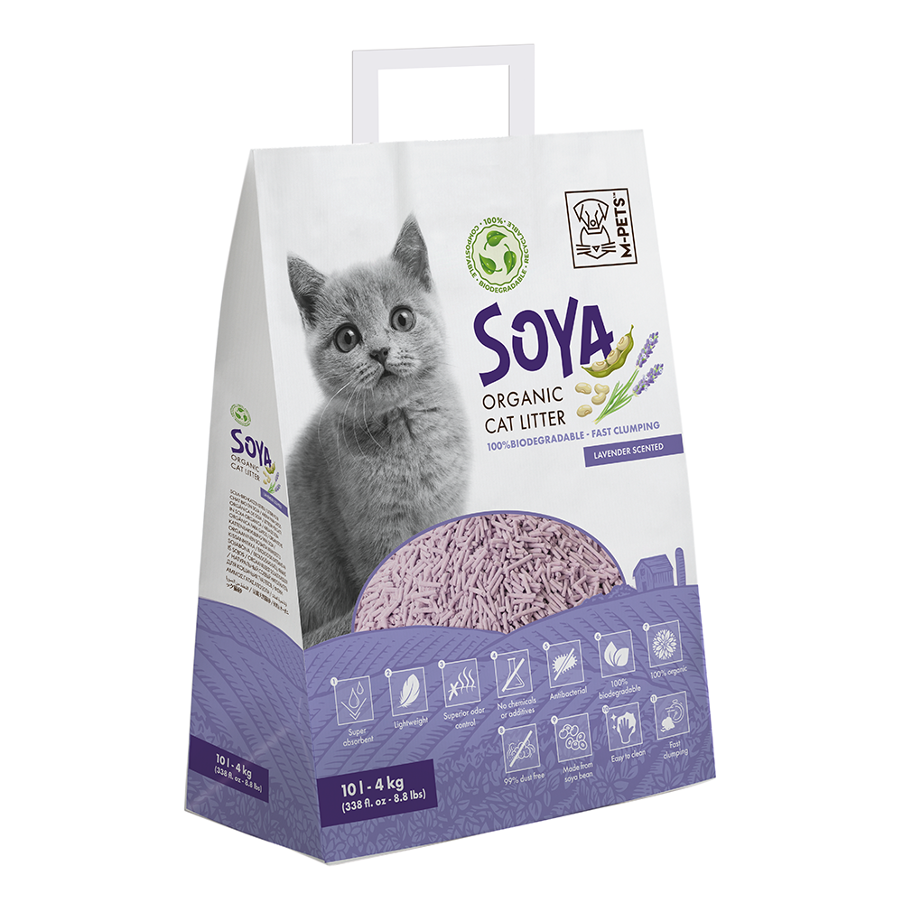 M-PETS Soya Organic Cat Litter Lavender Scented - 100% Biodegradable