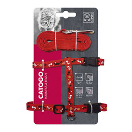 Load image into Gallery viewer, M-Pets Catogo Cat Harness &amp; Leash Set Red
