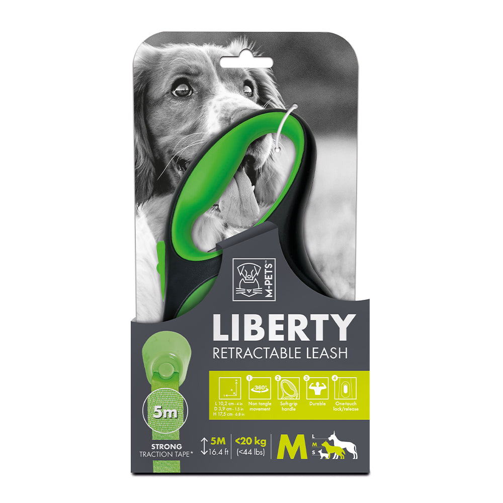 M-Pets Liberty Dog Retractable Leash Green