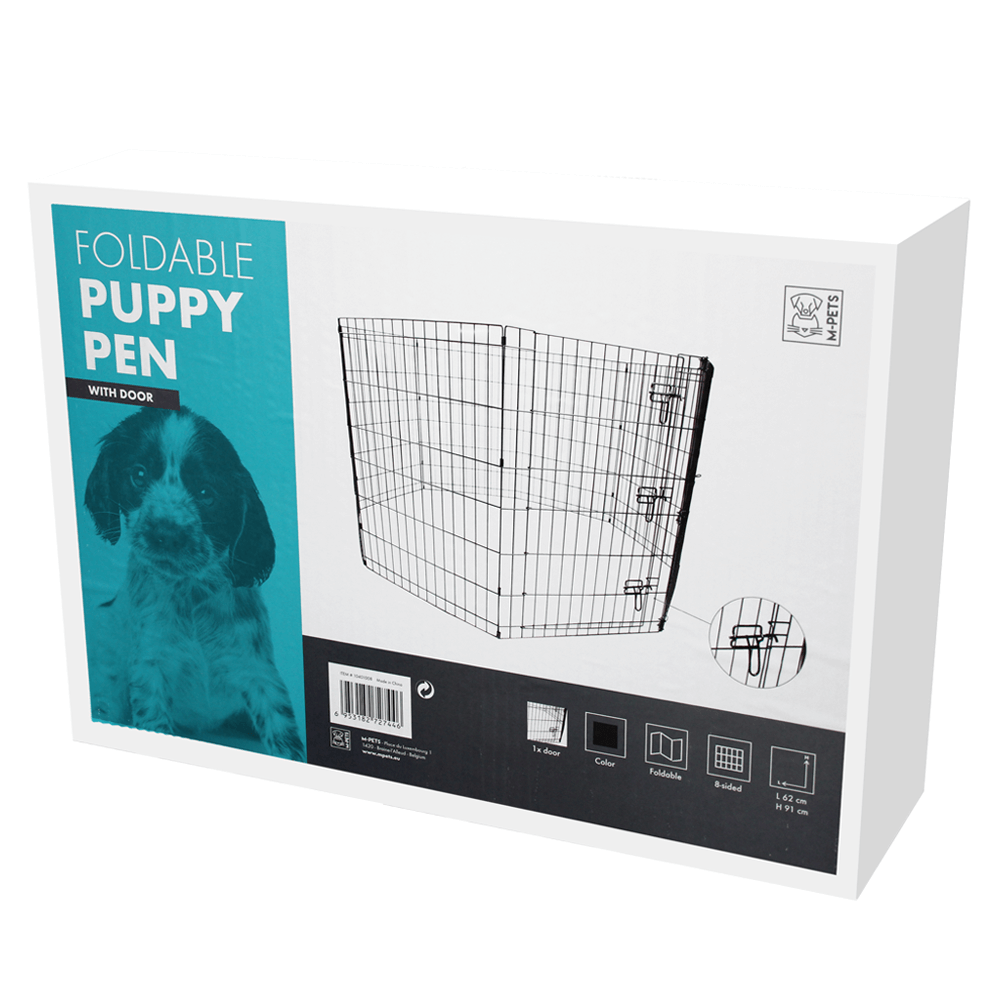 M-Pets Foldable Puppy Pen with door 8 panels