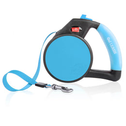 Load image into Gallery viewer, Wigzi Retractable Tape Gel Handle Leash Blue
