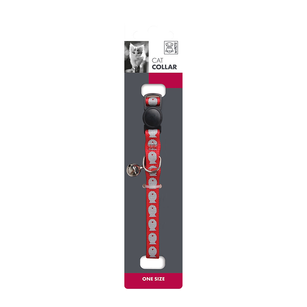 M-PETS Reflective Cat Collar Red